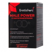 Капсулы для мужчин Erotichard male power с пантогематогеном - 20 капсул (0,370 гр.) - Erotic Hard - купить с доставкой в Евпатории