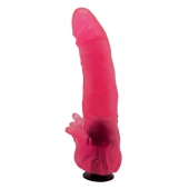 Розовая насадка для страпона с клиторальными лепестками - 18,5 см. - LOVETOY (А-Полимер) - купить с доставкой в Евпатории
