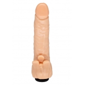 Телесная гелевая насадка-фаллос с клиторальными лепестками - 18,5 см. - LOVETOY (А-Полимер) - купить с доставкой в Евпатории