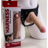 Страпон Harness из двух предметов: трусики с плугом и насадка-фаллос - 17 см. - LOVETOY (А-Полимер) - купить с доставкой в Евпатории