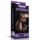 Женский темнокожий страпон Easy Strapon Set 7 Inch - 18 см. - Lovetoy - купить с доставкой в Евпатории