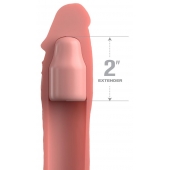 Телесная насадка-удлинитель 2 Inch Silicone X-tension with Strap - 20,3 см. - Pipedream - в Евпатории купить с доставкой