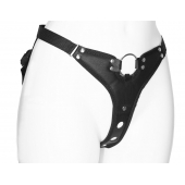 Черный женский пояс с вагинальной пробкой - LOVETOY (А-Полимер) - купить с доставкой в Евпатории