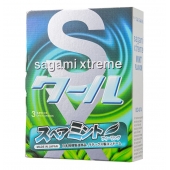 Презервативы Sagami Xtreme Mint с ароматом мяты - 3 шт. - Sagami - купить с доставкой в Евпатории