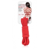 Красная хлопковая веревка для связывания - 3 м. - Lux Fetish - купить с доставкой в Евпатории