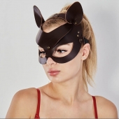 Коричневая кожаная маска  Кошечка - Sitabella - купить с доставкой в Евпатории