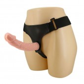 Гладкий фаллоимитатор с крупной головкой на ремешках - 19,7 см. - Baile - купить с доставкой в Евпатории