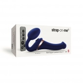 Синий безремневой страпон Multi Orgasm Size S с клиторальной стимуляцией - Strap-on-me - купить с доставкой в Евпатории