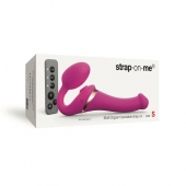 Ярко-розовый безремневой страпон Multi Orgasm Size S с клиторальной стимуляцией - Strap-on-me - купить с доставкой в Евпатории