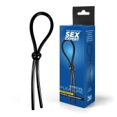 Черное силиконовое лассо с шариком для утяжки - Sex Expert - в Евпатории купить с доставкой