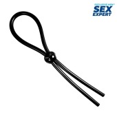 Черное силиконовое лассо с шариком для утяжки - Sex Expert - в Евпатории купить с доставкой