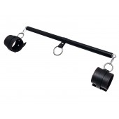 Черная распорка для ног с кожаными манжетами - Pecado - купить с доставкой в Евпатории