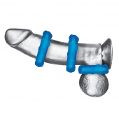 Комплект из трех голубых эрекционных колец 3-Pack Ribbed Rider Cock Ring Set - BlueLine - в Евпатории купить с доставкой
