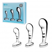Набор из 3 стальных стимуляторов простаты Stainless Steel P-spot Training Set - b-Vibe - в Евпатории купить с доставкой