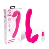 Розовый безремневой страпон на радиоуправлении Strapless Together - 22 см. - Together Toy - купить с доставкой в Евпатории