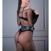 Черный кожаный пояс Sex Game - БДСМ Арсенал - купить с доставкой в Евпатории