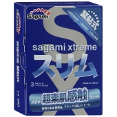 Розовые презервативы Sagami Xtreme FEEL FIT 3D - 3 шт. - Sagami - купить с доставкой в Евпатории