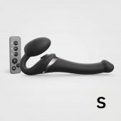 Черный безремневой страпон Multi Orgasm Size S с клиторальной стимуляцией - Strap-on-me - купить с доставкой в Евпатории