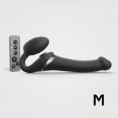 Черный безремневой страпон Multi Orgasm Size M с клиторальной стимуляцией - Strap-on-me - купить с доставкой в Евпатории