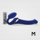Синий безремневой страпон Multi Orgasm Size M с клиторальной стимуляцией - Strap-on-me - купить с доставкой в Евпатории