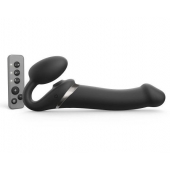 Черный безремневой страпон Multi Orgasm Size L с клиторальной стимуляцией - Strap-on-me - купить с доставкой в Евпатории