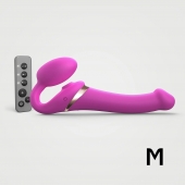 Ярко-розовый безремневой страпон Multi Orgasm Size M с клиторальной стимуляцией - Strap-on-me - купить с доставкой в Евпатории