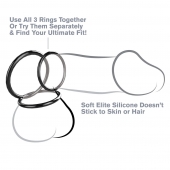 Набор из трех черных эрекционных колец Silicone 3-Ring Stamina Set - Pipedream - в Евпатории купить с доставкой