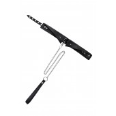 Черный кожаный ошейник-воротник с поводком - Pecado - купить с доставкой в Евпатории