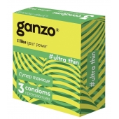 Ультратонкие презервативы Ganzo Ultra thin - 3 шт. - Ganzo - купить с доставкой в Евпатории
