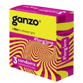 Презервативы с анестетиком для продления удовольствия Ganzo Long Love - 3 шт. - Ganzo - купить с доставкой в Евпатории