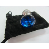 Анальное украшение BUTT PLUG  Small с синим кристаллом - 7 см. - Anal Jewelry Plug - купить с доставкой в Евпатории