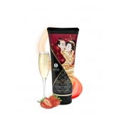 Массажный крем для тела с ароматом клубники и шампанского Sparkling Strawberry Wine - 200 мл. - Shunga - купить с доставкой в Евпатории