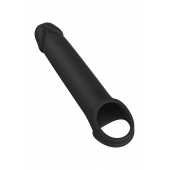 Черная насадка-удлинитель с вибрацией Vibrating Extender With Remote - Dream Toys - в Евпатории купить с доставкой
