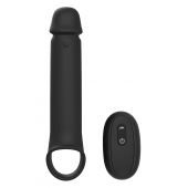 Черная насадка-удлинитель с вибрацией Vibrating Extender With Remote - Dream Toys - в Евпатории купить с доставкой