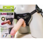 Страпон-унисекс с двумя насадками UNI strap 7  Harness - 19 и 16 см. - LOVETOY (А-Полимер) - купить с доставкой в Евпатории