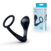 Черное эрекционное кольцо со стимулятором простаты Ringer Cock Ring   Plug - b-Vibe - в Евпатории купить с доставкой