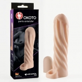 Телесная насадка-удлинитель Okoto со спиралевидным рельефом - 16 см. - Sitabella - в Евпатории купить с доставкой