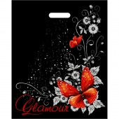 Черный пакет Glamour с вырубной ручкой (38х47 см) - Сима-Ленд - купить с доставкой в Евпатории