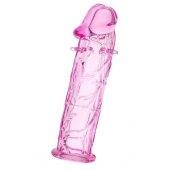 Розовая насадка фаллической формы - 12,5 см. - A-toys - в Евпатории купить с доставкой