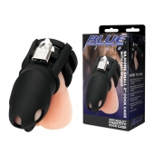 Черная клетка для пениса Silicone Small 2 in Cock Cage With Ball Divider - BlueLine - купить с доставкой в Евпатории