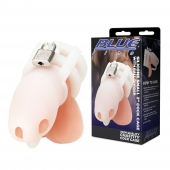 Белая клетка для пениса Silicone Small 2 in Cock Cage With Ball Divider - BlueLine - купить с доставкой в Евпатории