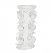 Прозрачная насадка на пенис с шипами и бугорками JELLY JOY LUST CLUSTER CLEAR - Dream Toys - в Евпатории купить с доставкой