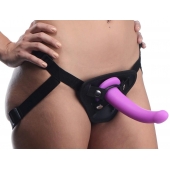 Лиловый поясной страпон Navigator Silicone G-Spot Dildo with Harness - 17,8 см. - XR Brands - купить с доставкой в Евпатории