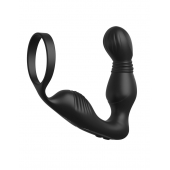 Черный вибростимулятор простаты с эрекционным кольцом Ass-Gasm Pro P-Spot Milker - Pipedream - в Евпатории купить с доставкой