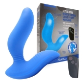 Синий вибромассажер простаты 3,5’’ Remote Control Curve P-spot Massager - 12 см. - Erokay - в Евпатории купить с доставкой
