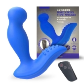 Синий вибромассажер простаты 3,5’’ Remote Control P-spot Massager - 12,5 см. - Erokay - в Евпатории купить с доставкой