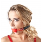 Силиконовый кляп-шар на чёрных ремешках Red Gag silicone - Orion - купить с доставкой в Евпатории