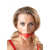 Силиконовый кляп-шар на чёрных ремешках Red Gag silicone - Orion - купить с доставкой в Евпатории
