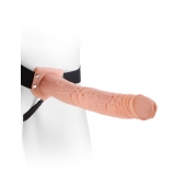 Фаллопротез телесного цвета Hollow Strap-On - 29 см. - Pipedream - купить с доставкой в Евпатории