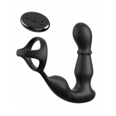 Черный вибростимулятор простаты с кольцом Ass-gasm Slide   Glide - Pipedream - в Евпатории купить с доставкой